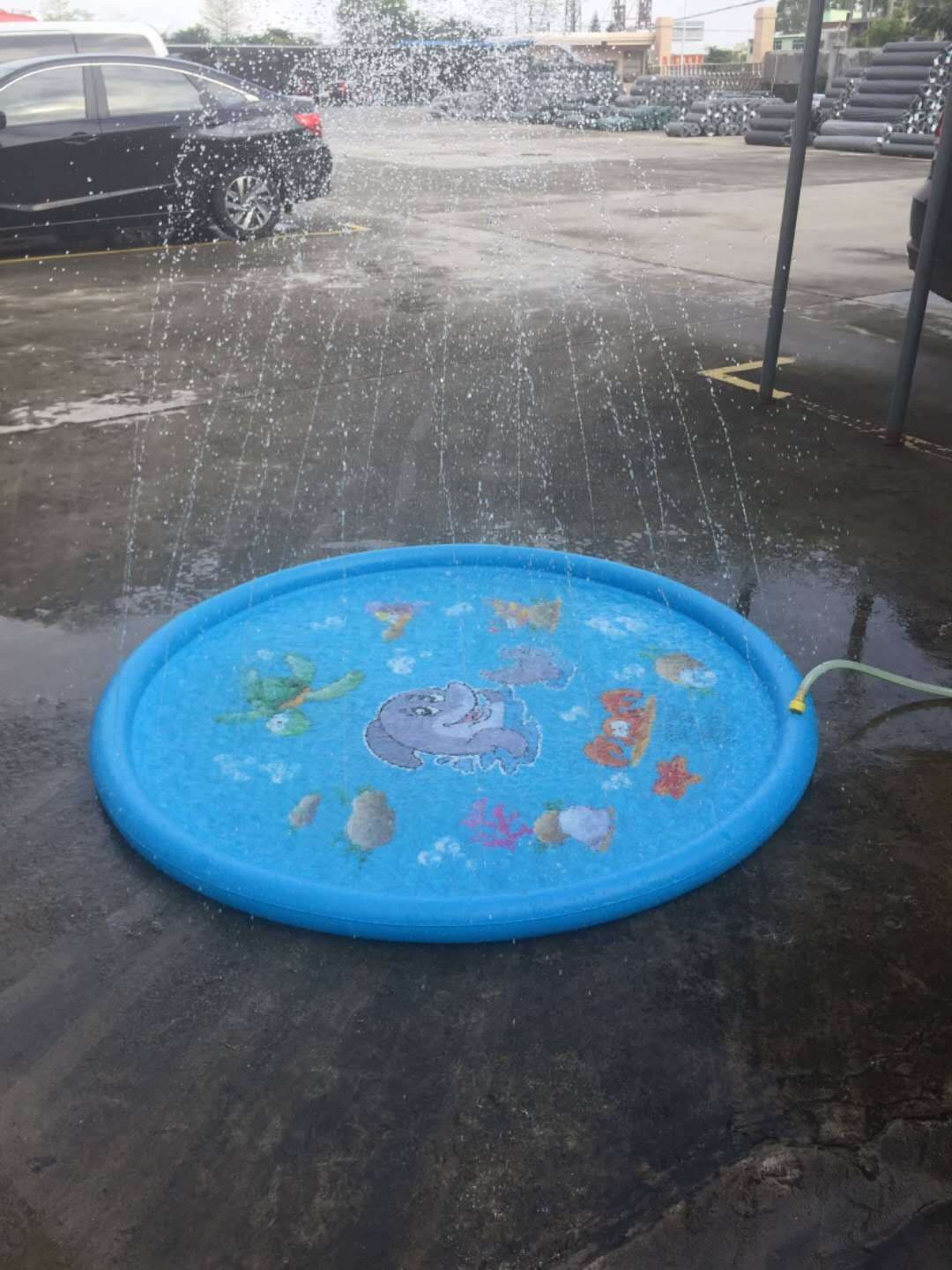 image-Durable Kid's Water Spray Pool Mat Splash Sprinkle Play Mat