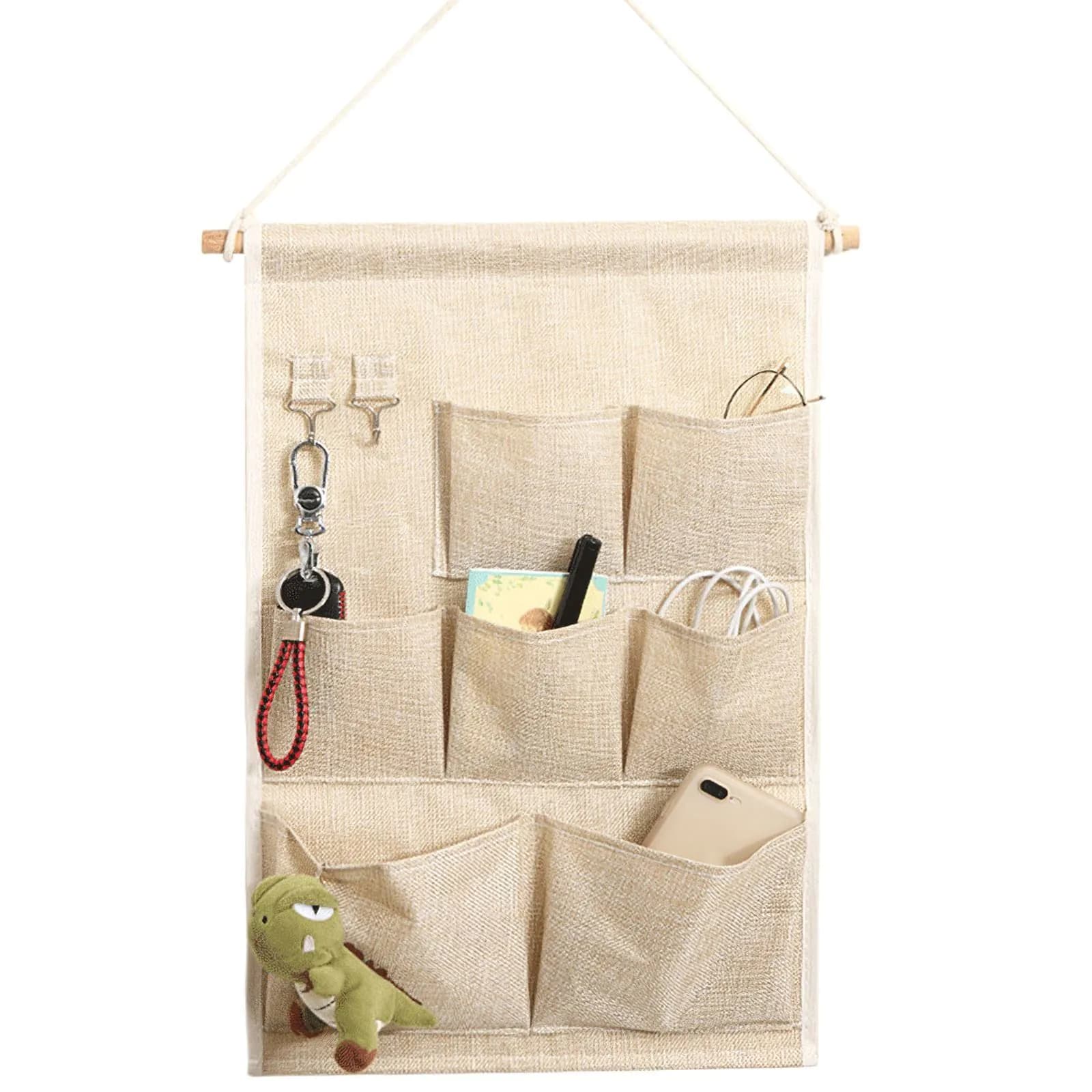 image-Door Wall Bedside Organizer Bag With 7 Pockets For Toys