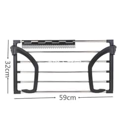 image-Stainless Steel Balcony Drying Rack Shoe Rack Portable Window Frame