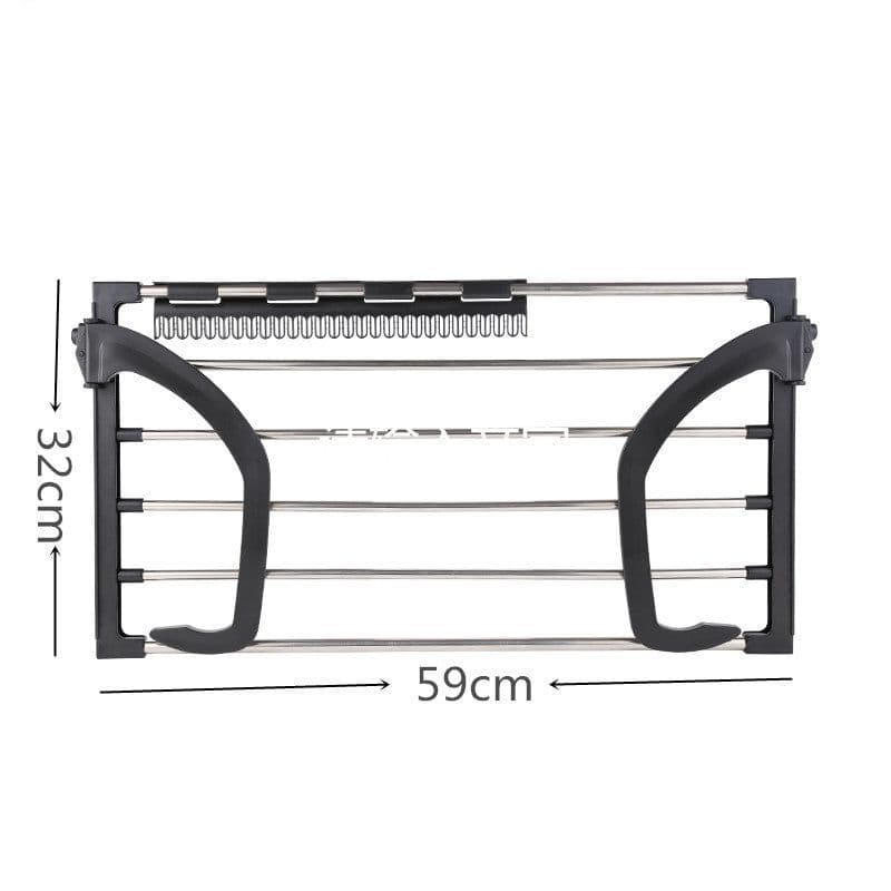 image-Stainless Steel Balcony Drying Rack Shoe Rack Portable Window Frame