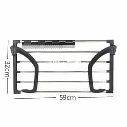image-Stainless Steel Balcony Drying Rack Shoe Rack Portable Window Frame