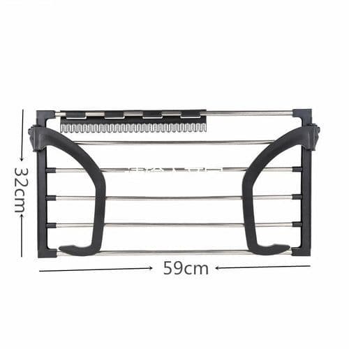 image-Stainless Steel Balcony Drying Rack Shoe Rack Portable Window Frame