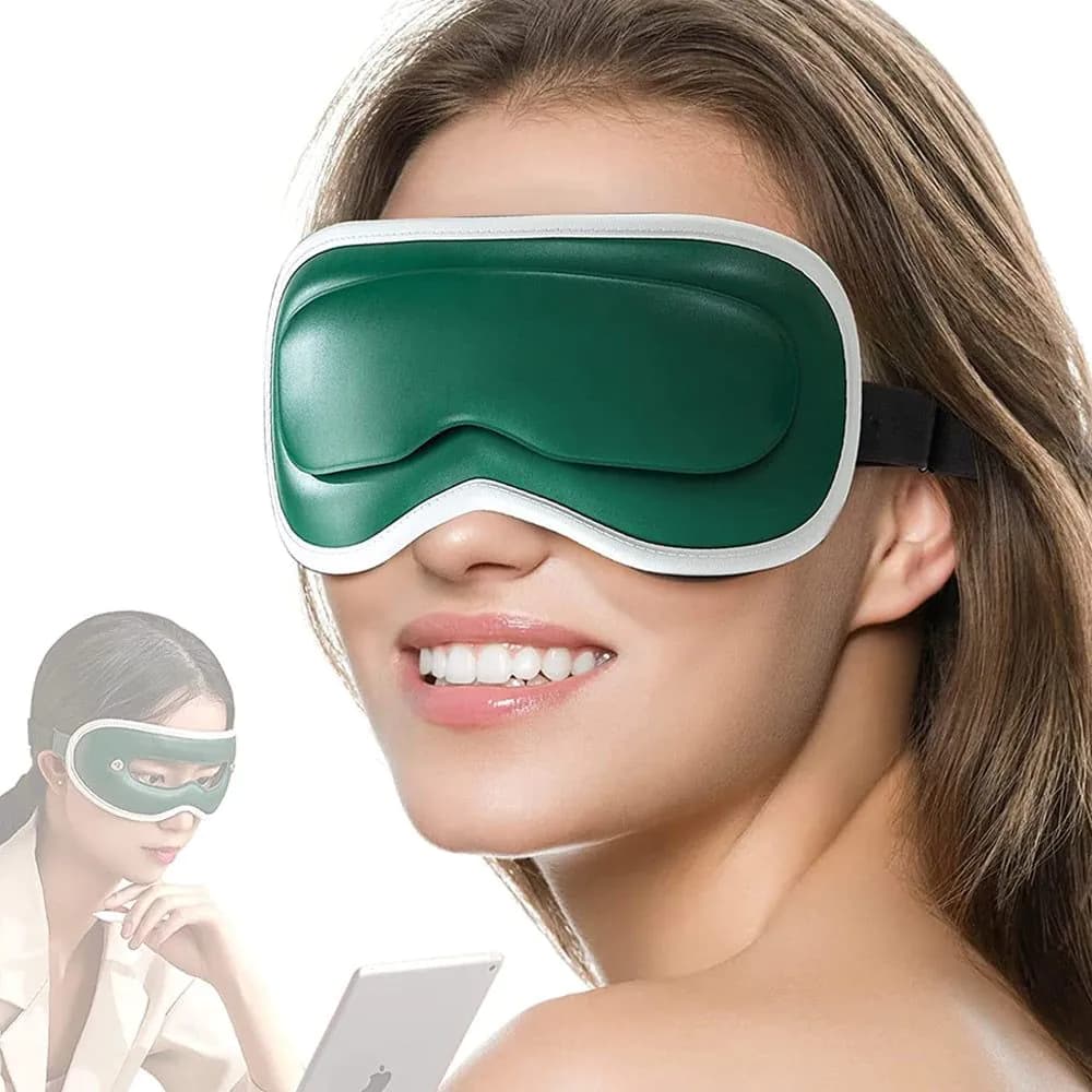 image-Electric Heated & Vibration Eye Massager Sleep Eye Mask Relieve Eye