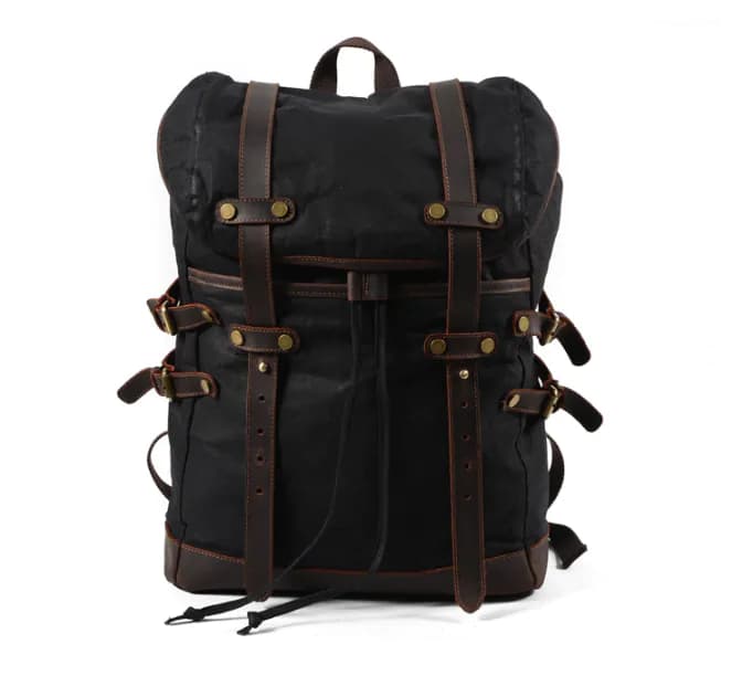 image-Large Korean Style Canvas Backpack For Men