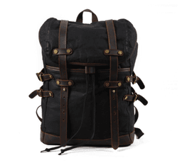 image-Large Korean Style Canvas Backpack For Men