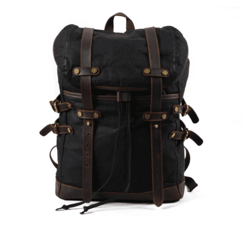 image-Large Korean Style Canvas Backpack For Men