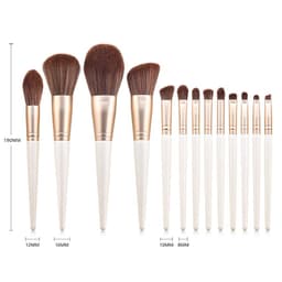 image-13pcs cone Pearl White Makeup Brushes Set Loose Powder Eyeshadow