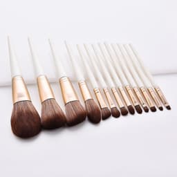 image-13pcs cone Pearl White Makeup Brushes Set Loose Powder Eyeshadow
