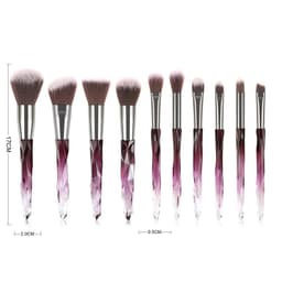 image-10pcs Transparent Crystal Diamond Makeup Brushes Set Colorful Diamond