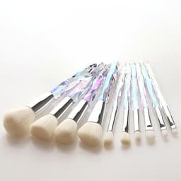 image-10pcs Transparent Crystal Diamond Makeup Brushes Set Colorful Diamond