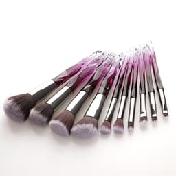 image-10pcs Transparent Crystal Diamond Makeup Brushes Set Colorful Diamond