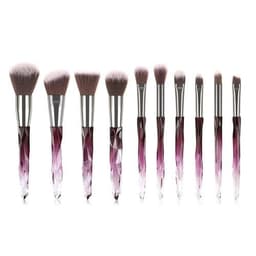 image-10pcs Transparent Crystal Diamond Makeup Brushes Set Colorful Diamond