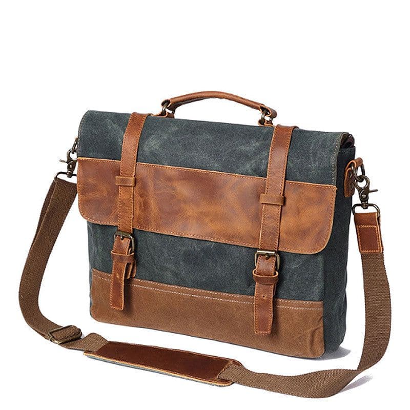 image-Men's Fashion Canvas One-Shoulder Messenger Bag