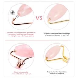 image-Rose Quartz Roller Slimming Face Massager Lifting Natural Jade Facial