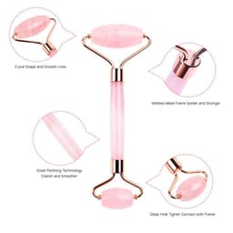 image-Rose Quartz Roller Slimming Face Massager Lifting Natural Jade Facial