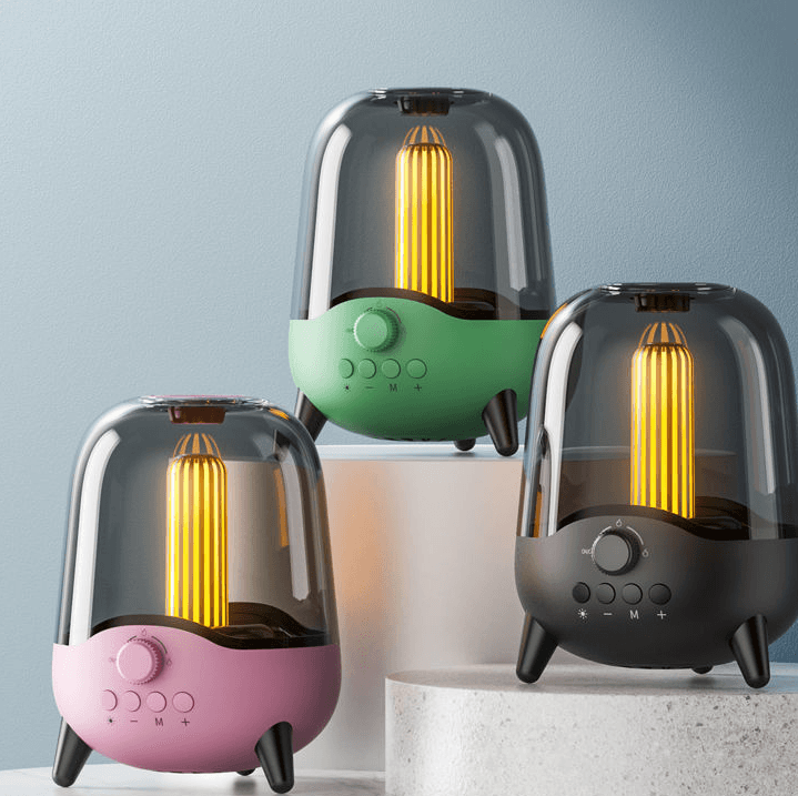 image-Portable Wireless Bluetooth Speaker Flickering Ambient Light