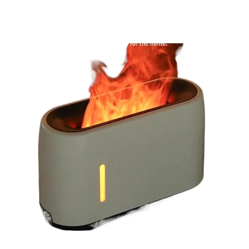image-Simulated Flame Diffuser Humidifier 240ml Colorful Light Cool Mist