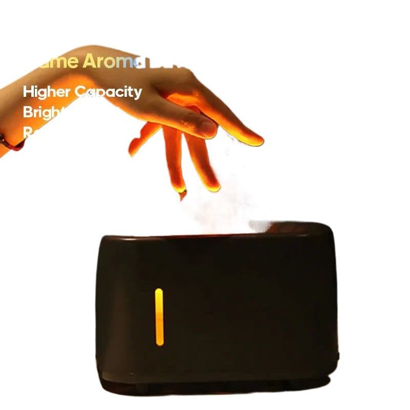 image-Simulated Flame Diffuser Humidifier 240ml Colorful Light Cool Mist