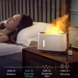 image-Simulated Flame Diffuser Humidifier 240ml Colorful Light Cool Mist