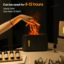 image-Simulated Flame Diffuser Humidifier 240ml Colorful Light Cool Mist