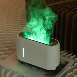 image-Simulated Flame Diffuser Humidifier 240ml Colorful Light Cool Mist
