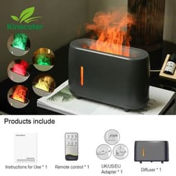 image-Simulated Flame Diffuser Humidifier 240ml Colorful Light Cool Mist