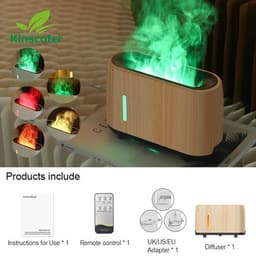 image-Simulated Flame Diffuser Humidifier 240ml Colorful Light Cool Mist