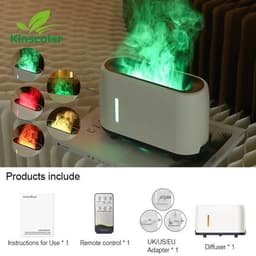 image-Simulated Flame Diffuser Humidifier 240ml Colorful Light Cool Mist