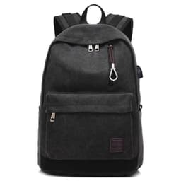 image-Multi-function Unisex Canvas Backpack With USB Charging Port
