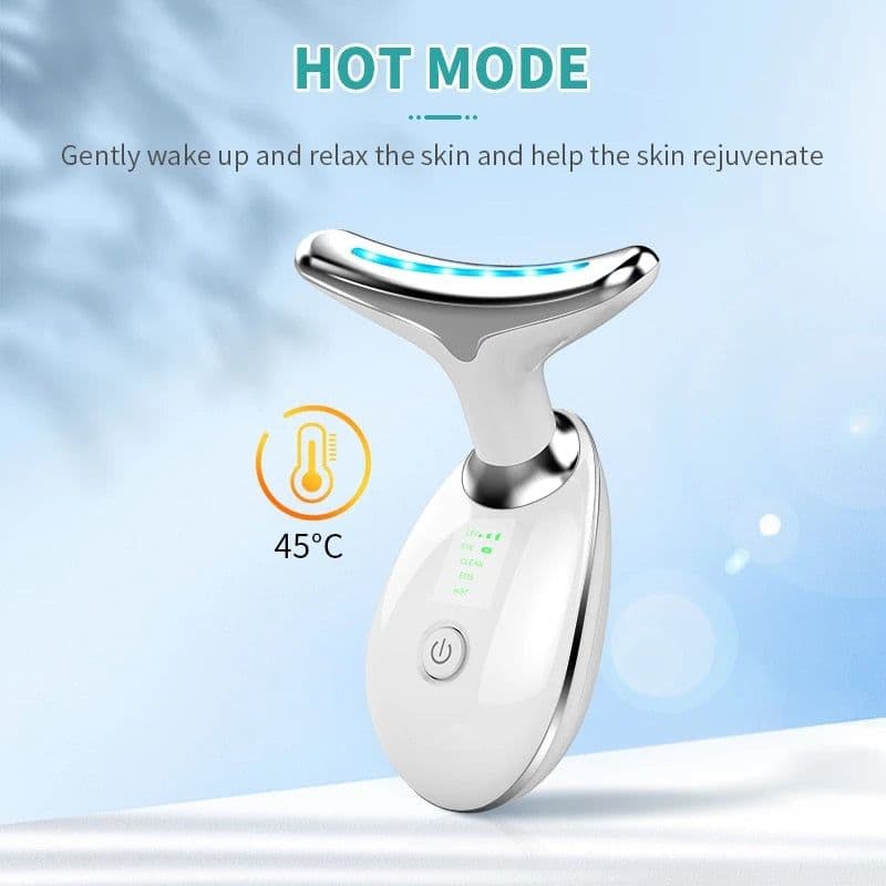 image-3 Colors Led Facial Neck Massager Photon Skin Tighten Slimming Reduce
