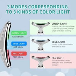 image-3 Colors Led Facial Neck Massager Photon Skin Tighten Slimming Reduce