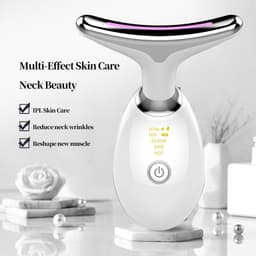 image-3 Colors Led Facial Neck Massager Photon Skin Tighten Slimming Reduce