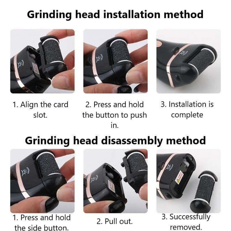 image-Charged Electric Foot File for Heels Grinding Pedicure Tools