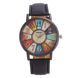 image-Casual Retro Stripe Pattern Quartz Watch For Men