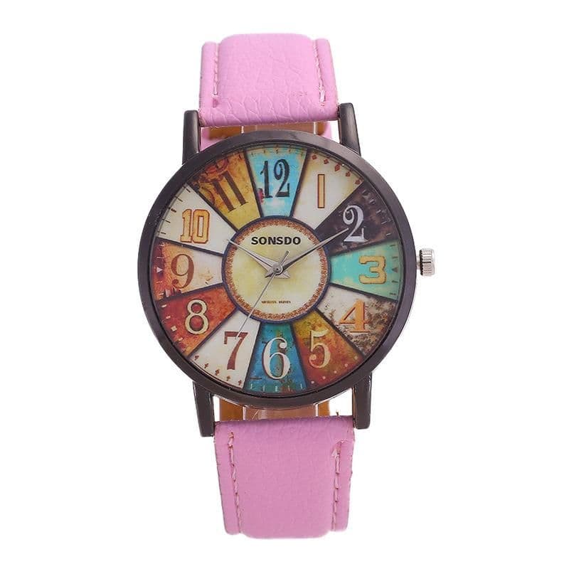 image-Casual Retro Stripe Pattern Quartz Watch For Men