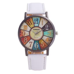 image-Casual Retro Stripe Pattern Quartz Watch For Men