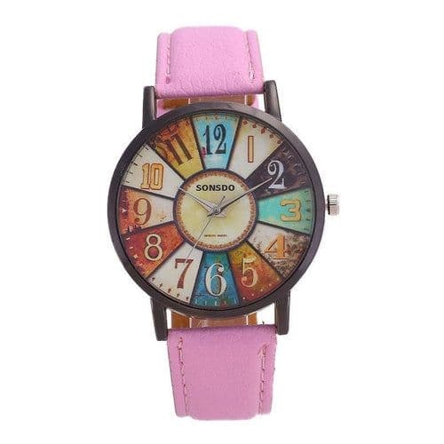 image-Casual Retro Stripe Pattern Quartz Watch For Men