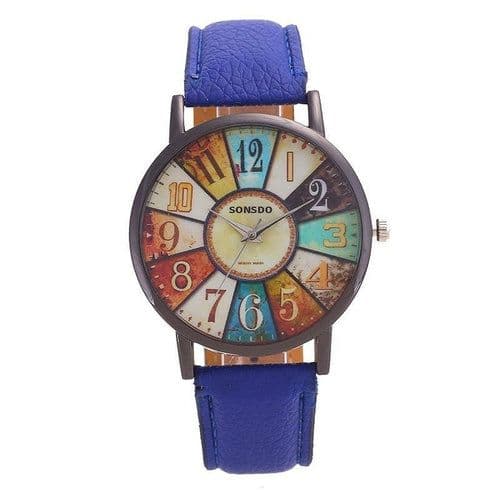 image-Casual Retro Stripe Pattern Quartz Watch For Men