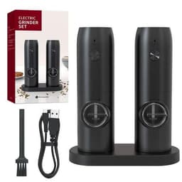 image-Rechargeable USB Electric Automatic Salt and Pepper Grinder Set