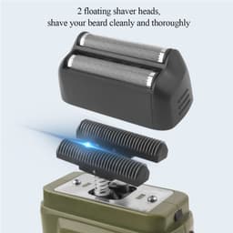 image-Men's Shaver Beard Hair Trimmer Electric Razor 2 Floating Shaver Head