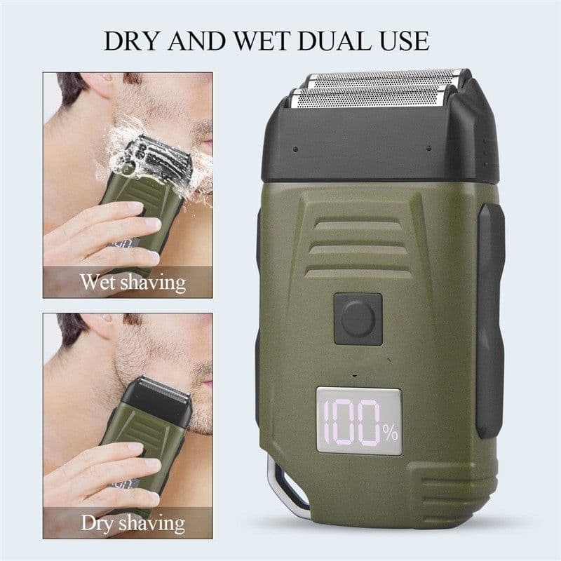 image-Men's Shaver Beard Hair Trimmer Electric Razor 2 Floating Shaver Head