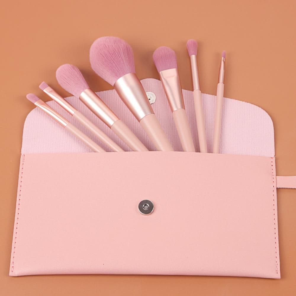 image-12pcs Nude Pink Makeup Brushes Kit Beauty Make Up Tool Loose Powder
