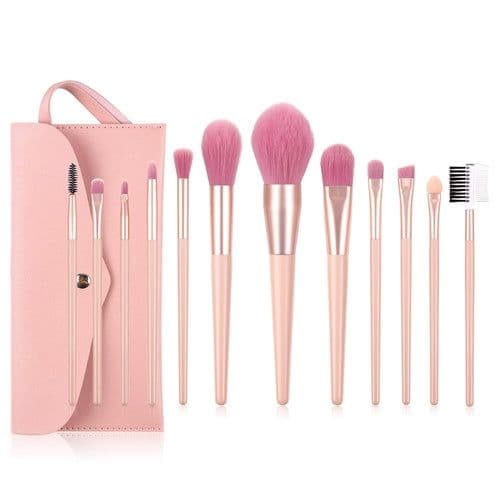 image-12pcs Nude Pink Makeup Brushes Kit Beauty Make Up Tool Loose Powder