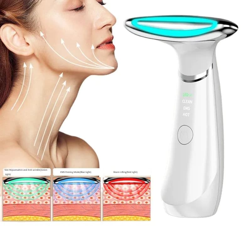image-Neck Face Beauty Device EMS Neck Face Lifting Massager Skin Tighten