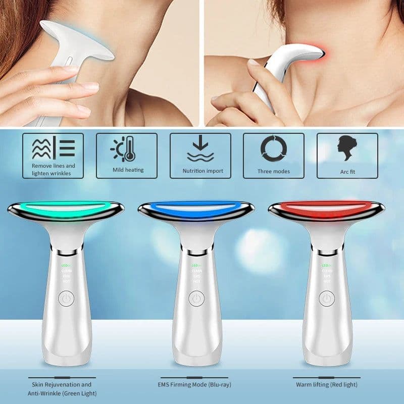 image-Neck Face Beauty Device EMS Neck Face Lifting Massager Skin Tighten