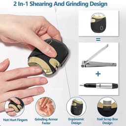 image-2 in 1 Shearing & Grinding Electric Nail Trimmer Nail File Baby Adult