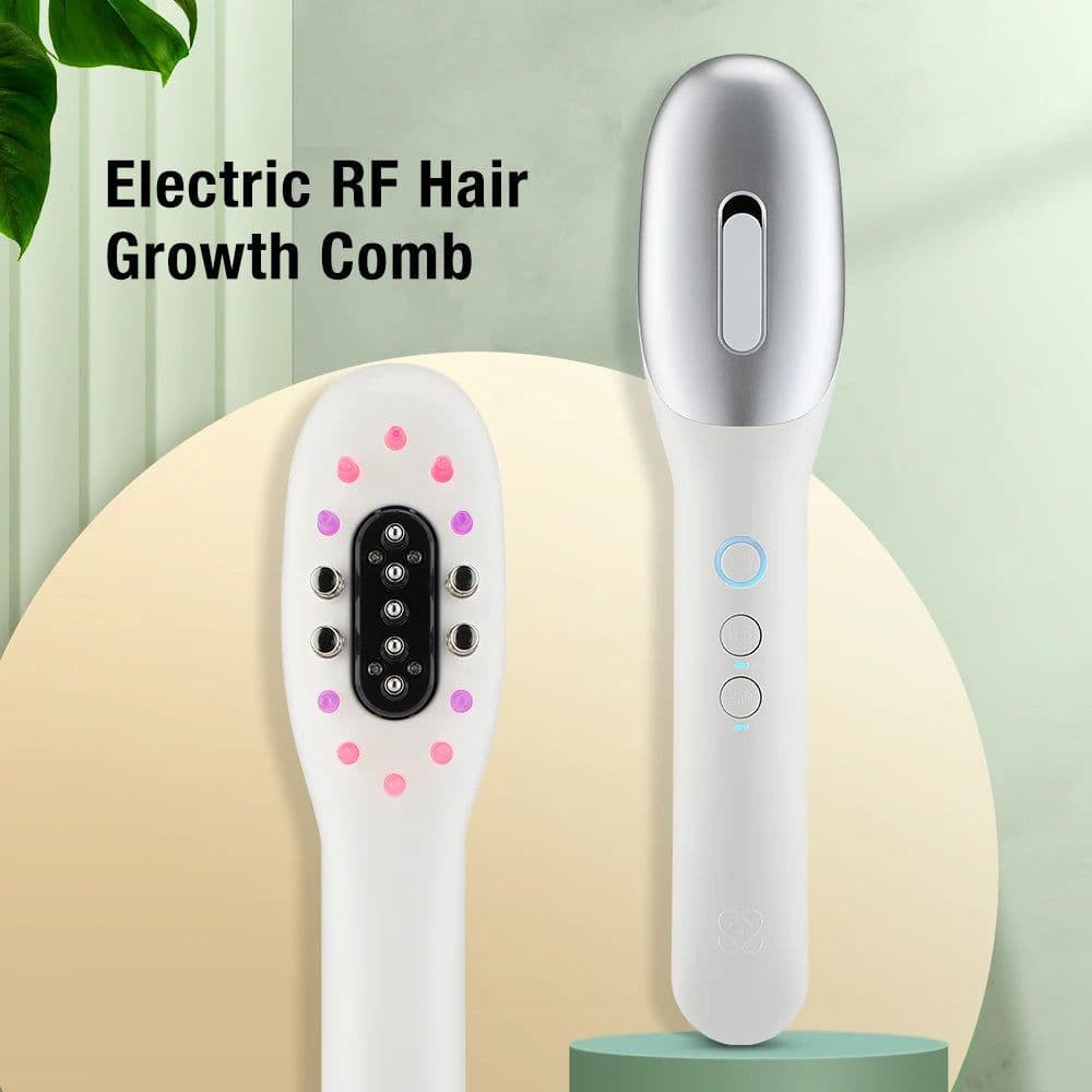 image-Household Electric RF Hair Growth Comb Oil Applicator Red Blue Head