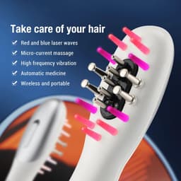 image-Household Electric RF Hair Growth Comb Oil Applicator Red Blue Head