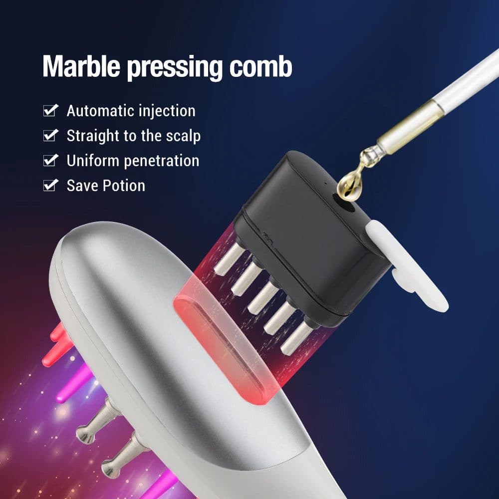 image-Household Electric RF Hair Growth Comb Oil Applicator Red Blue Head