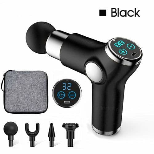 image-Mini LCD Massage Gun 32 Speed Touch Screen Deep Tissue